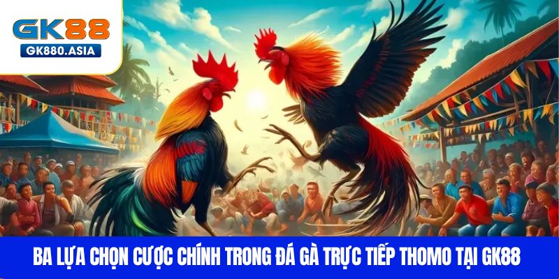 Ba lựa chọn cược chính trong Đá Gà Trực Tiếp Thomo tại GK88